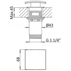Донный клапан Cezares CZR-B-SCQ-BIO click-clack Белый матовый