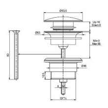 Донный клапан Cezares CZR-SAT20-03/24 click-clack Золото 24 карат