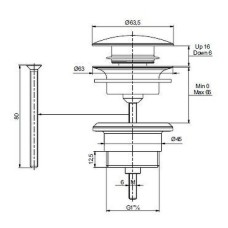 Донный клапан Cezares CZR-SAT20-03/24 click-clack Золото 24 карат