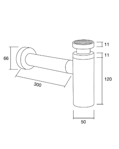 Сифон для раковины Margaroli 250LSCR Хром