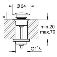 Донный клапан Bronze de Luxe 1760'S Loft 008CC click-clack Хром матовый