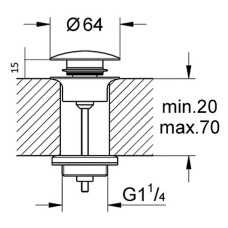 Донный клапан Bronze de Luxe 1760'S Loft 008CC click-clack Хром матовый