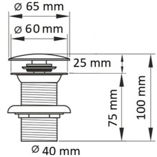 Донный клапан CeramaLux RD026 Черный матовый