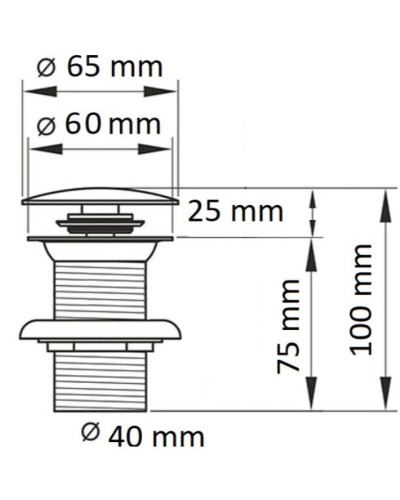 Донный клапан CeramaLux RD026 Черный матовый