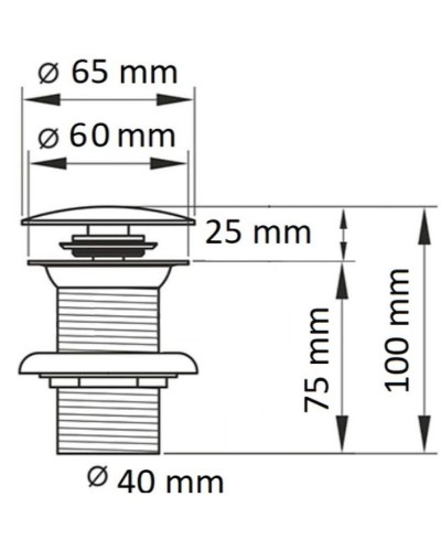 Донный клапан CeramaLux RD025 Черный матовый