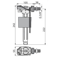 Наливная арматура Alcaplast A150-3/8 с боковой подводкой
