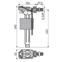 Наливная арматура Alcaplast A160-3/8 с боковой подводкой