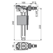 Наливная арматура Alcaplast A160-3/8 с боковой подводкой