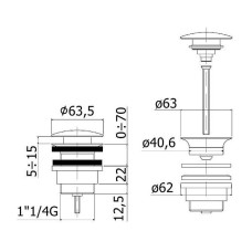 Донный клапан Paffoni ZSCA050HGSP Сlick-Сlack Золото брашированное