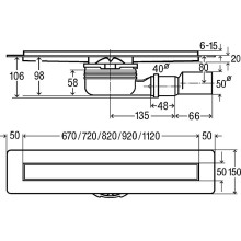 Душевой лоток Viega Advantix 900 4983.10 753177 с решеткой Хром
