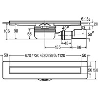 Душевой лоток Viega Advantix 900 4983.20 753221 с решеткой под плитку