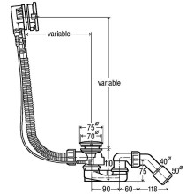 Слив-перелив Viega Simplex Trio 616642 728014 полуавтомат с наливом Хром