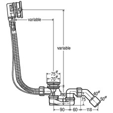 Слив-перелив Viega Simplex Trio 616642 728014 полуавтомат с наливом Хром