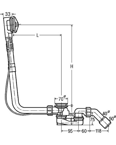 Слив-перелив Viega Multiplex 61631 111069 полуавтомат без накладок