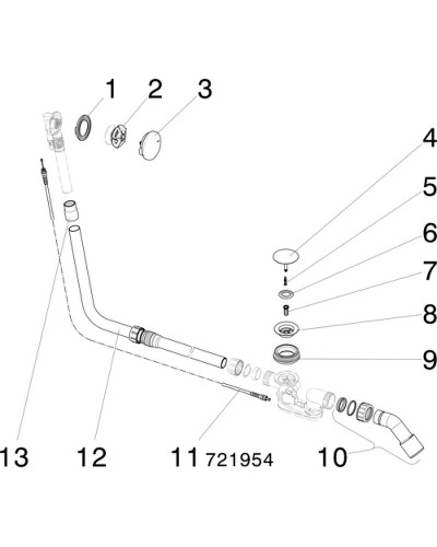 Слив-перелив Viega Multiplex 61631 111069 полуавтомат без накладок