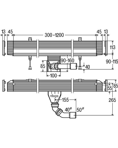 Душевой лоток Viega Advantix Vario 4967.10 736552 без решетки