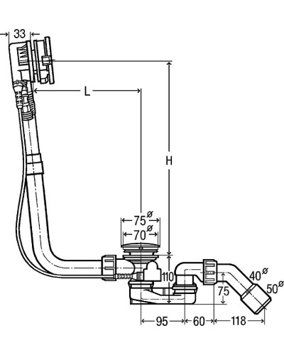 Слив-перелив Viega Multiplex Trio 616160 727741 полуавтомат с наливом Хром