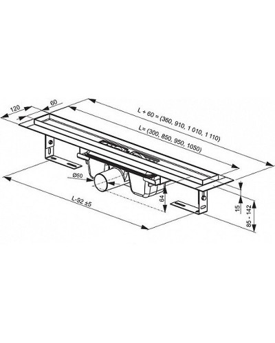 Душевой лоток Ravak Chrome OZ 105 X01429 с решеткой Хром