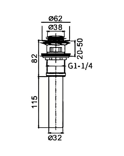 Донный клапан Haiba HB66-2 click-clack Хром