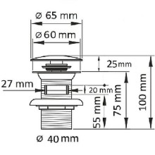Донный клапан CeramaLux RD001 с переливом