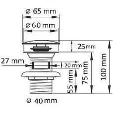 Донный клапан CeramaLux RD001 с переливом
