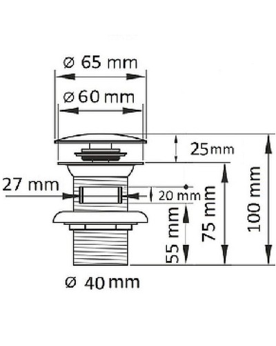 Донный клапан CeramaLux RD001 с переливом