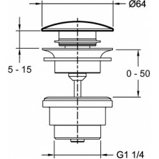 Донный клапан Jacob Delafon E30536-BGG click-clack Золото