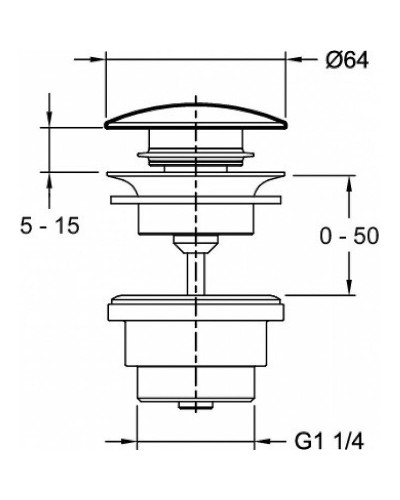 Донный клапан Jacob Delafon E30536-BGG click-clack Золото
