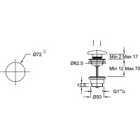 Донный клапан Jacob Delafon E78262-00 click-clack Белый