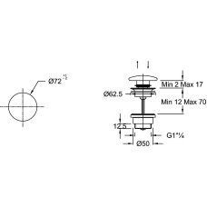 Донный клапан Jacob Delafon E78262-00 click-clack Белый