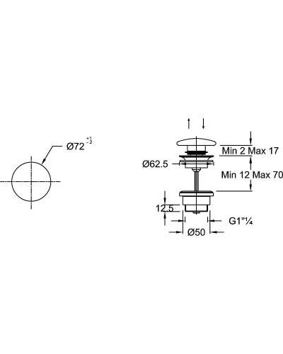 Донный клапан Jacob Delafon E78262-00 click-clack Белый