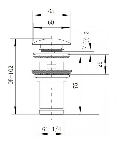 Донный клапан Milacio MC.010.SL click-clack Серебро