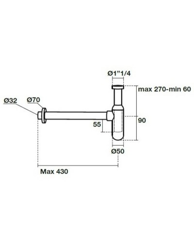 Сифон для раковины Kerasan Nolita Lux 923590 Хром