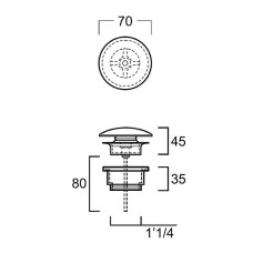 Донный клапан Simas PLCE navy matt click-clack Синий матовый