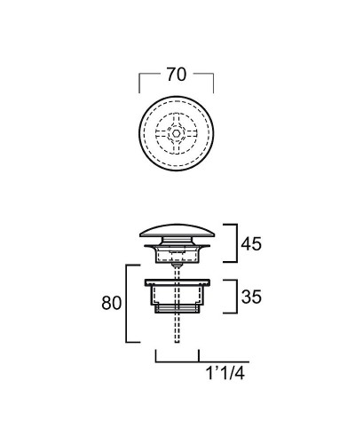 Донный клапан Simas PLCE bi click-clack Белый глянцевый