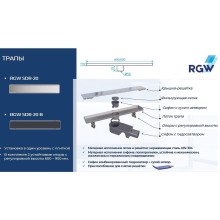 Душевой лоток RGW SDR-20 47212080-01 с решеткой Хром