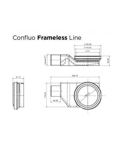 Душевой лоток Pestan Confluo Frameless Line 450 13701318 с двухсторонней решеткой Черный матовый / полая под плитку