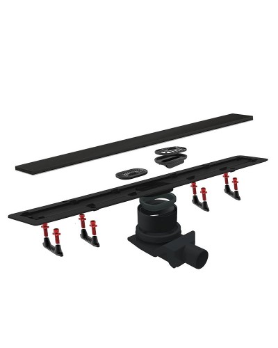 Душевой лоток Pestan Confluo Frameless Line 950 13701323 с двухсторонней решеткой Черный матовый / полая под плитку