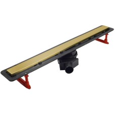 Душевой лоток Pestan Confluo Frameless Line 650 13701222 с двухсторонней решеткой Золото глянцевый / полая под плитку