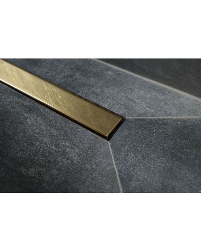 Душевой лоток Pestan Confluo Frameless Line 750 13701223 с двухсторонней решеткой Золото глянцевый / полая под плитку