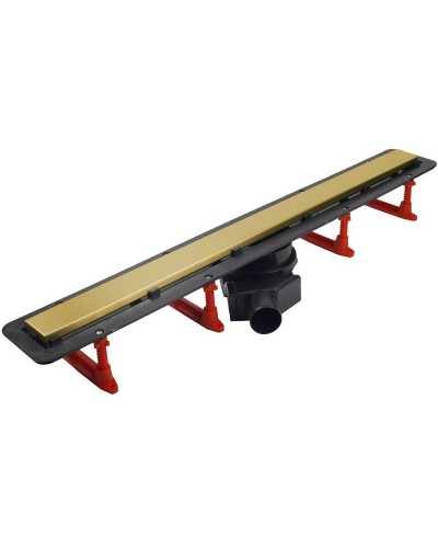 Душевой лоток Pestan Confluo Frameless Line 850 13701224 с двухсторонней решеткой Золото глянцевый / полая под плитку