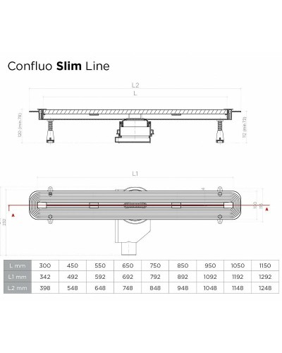Душевой лоток Pestan Confluo Slim Line 300+ 13100024 с решеткой Хром матовый