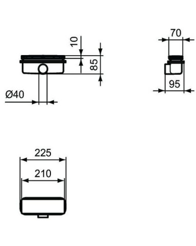 Сифон для душевого поддона Ideal Standard Ultraflat New T4493V3 Черный шелк