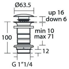 Донный клапан Ideal Standard E1483XG Click-Clack Черный шелк
