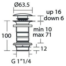 Донный клапан Ideal Standard E1483XG Click-Clack Черный шелк
