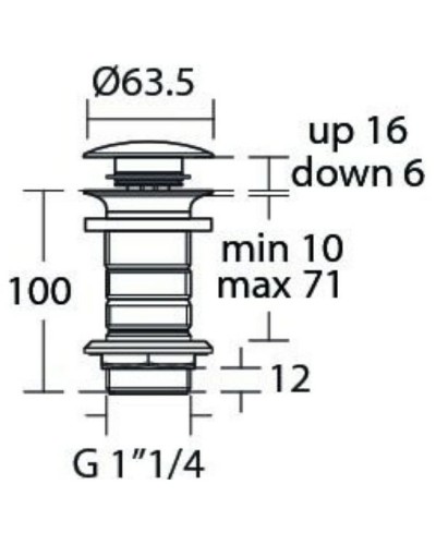 Донный клапан Ideal Standard E1483XG Click-Clack Черный шелк