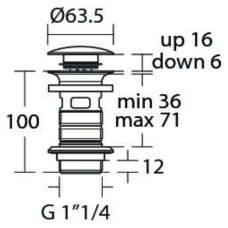 Донный клапан Ideal Standard E1482XG Click-Clack Черный шелк