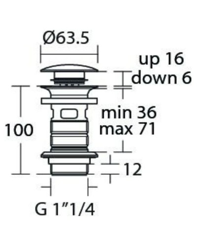 Донный клапан Ideal Standard E1482XG Click-Clack Черный шелк