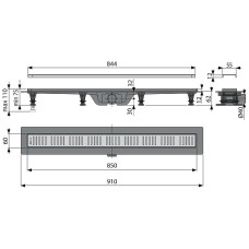 Душевой лоток Koller Pool G10-850 с решеткой Хром матовый