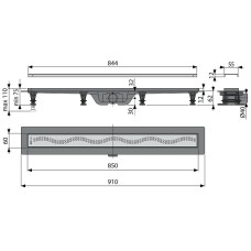 Душевой лоток Koller Pool G8-850 с решеткой Хром матовый